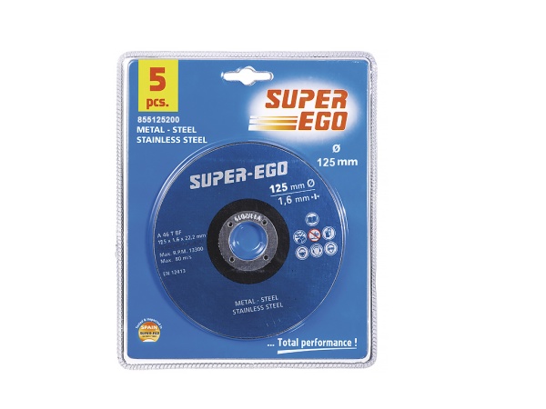отрезной диск super-cut для металла и нержавеющей стали 125 х 1 х 22,2 мм (супер кат)